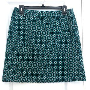 NWOT Loft Green Geometric Print Skirt